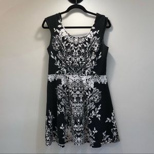 Black and white graphic dress